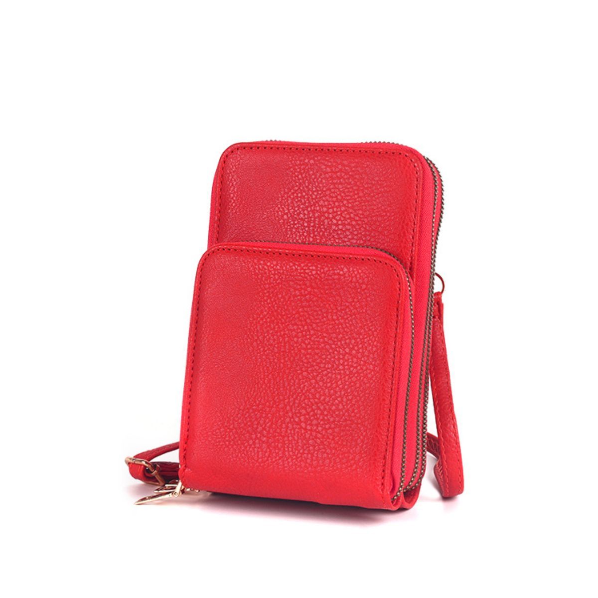 Red Triple Pocket Crossbody