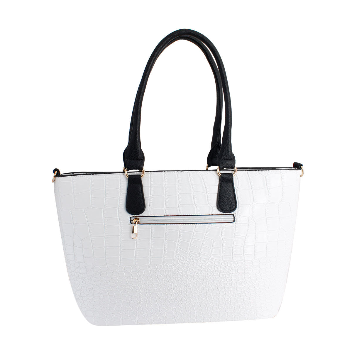 Black White Croc Kelly Tote Bag