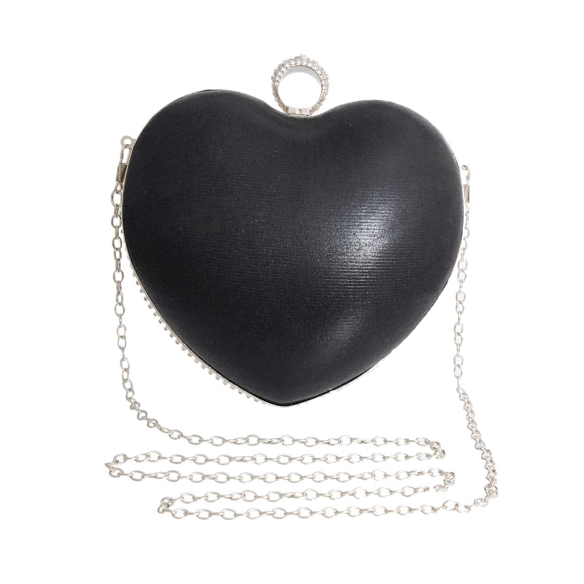 Black Crystal Heart Clutch