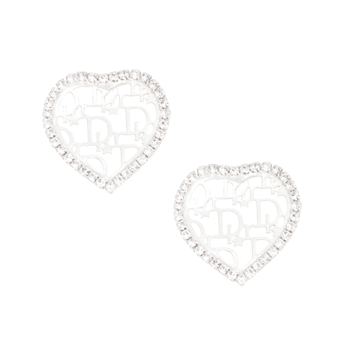 Silver Heart Dupe Studs