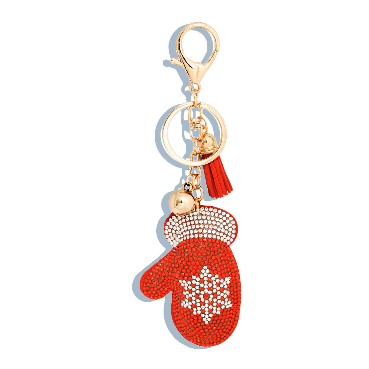 Keychain Red Winter Mitten Bag Clip for Women