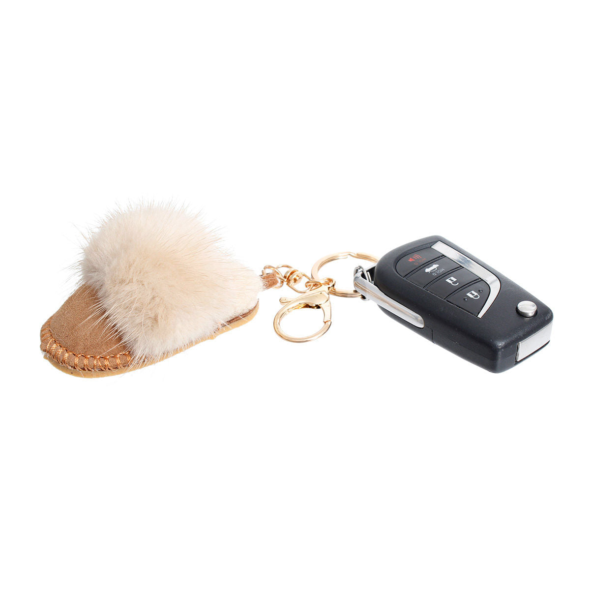 Keychain Sherpa Mule Bag Clip for Women