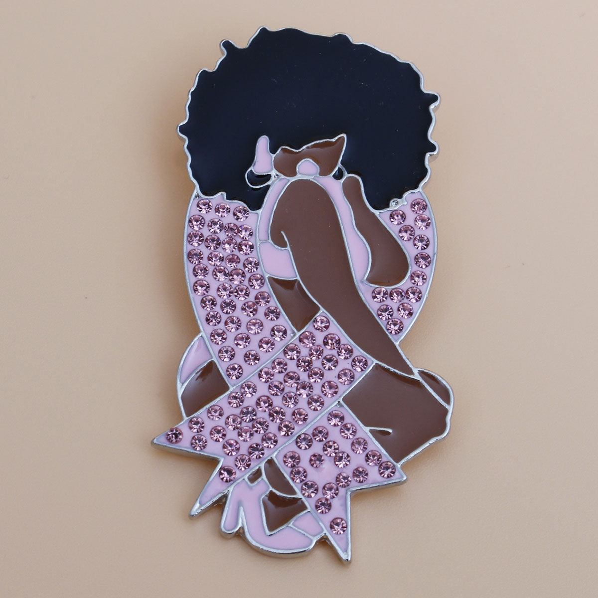 Light Pink Cancer Diva Brooch