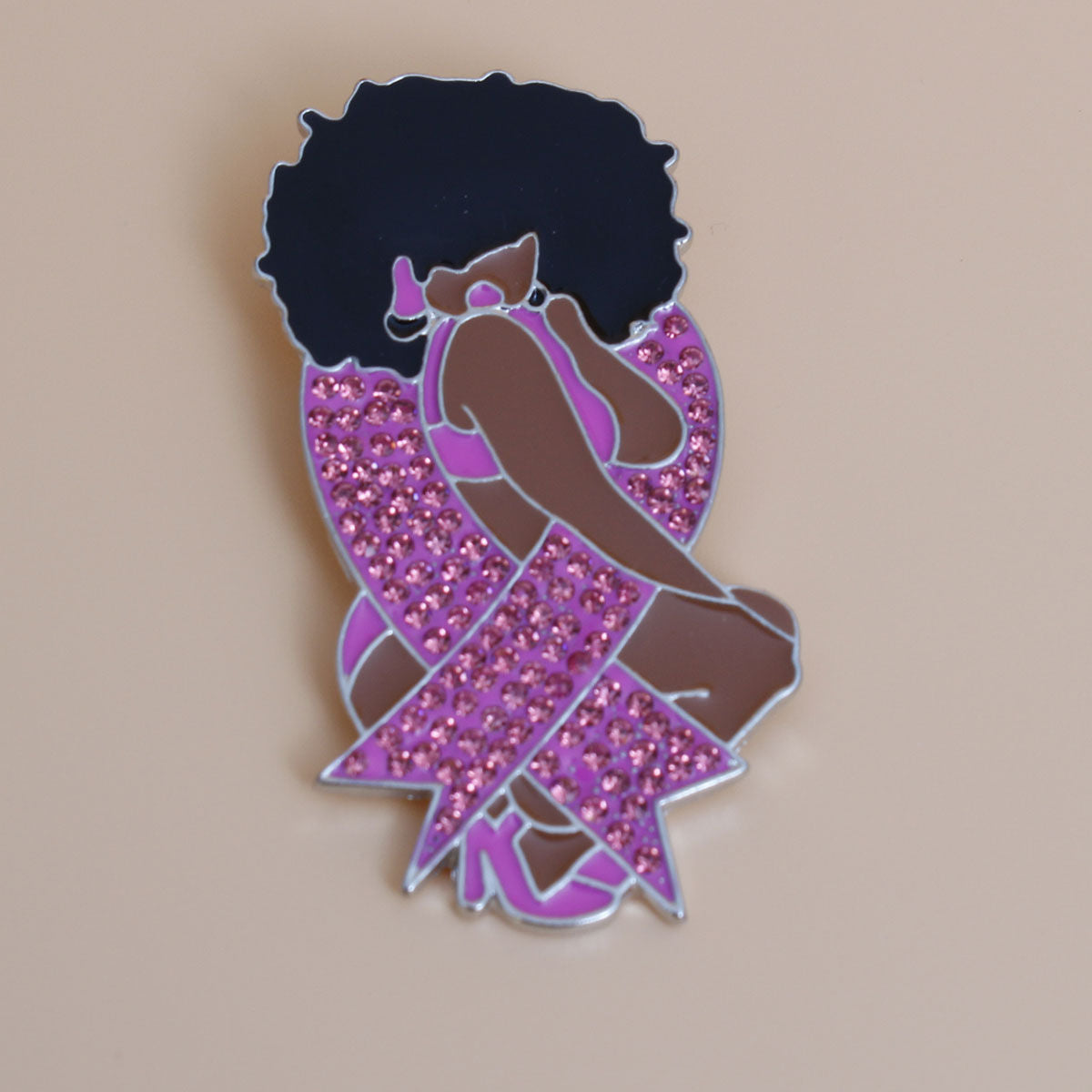 Pink Cancer Diva Brooch