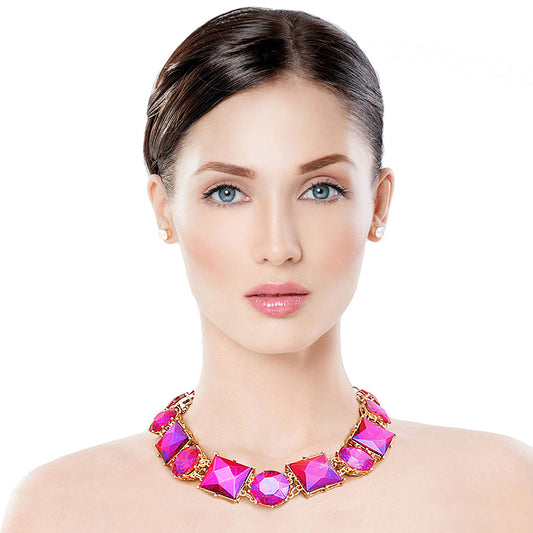 Purple Various Crystal Collar Set