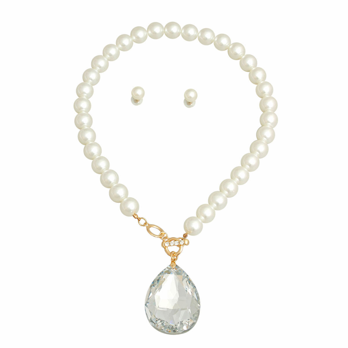 Toggle Pearl Teardrop Necklace