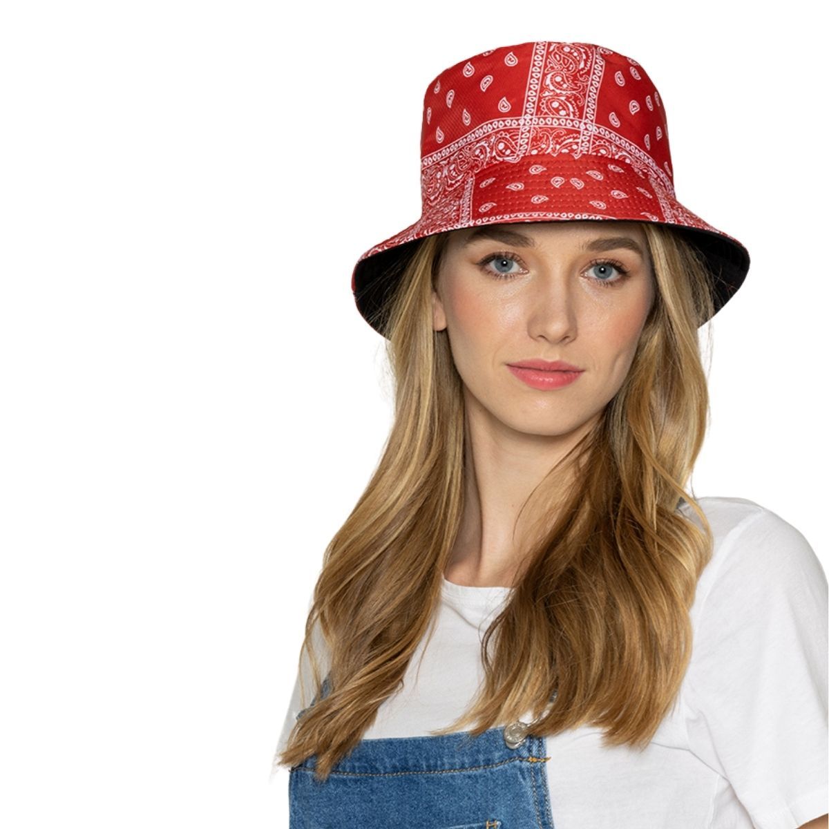 Red Bandana Reversible Bucket Hat