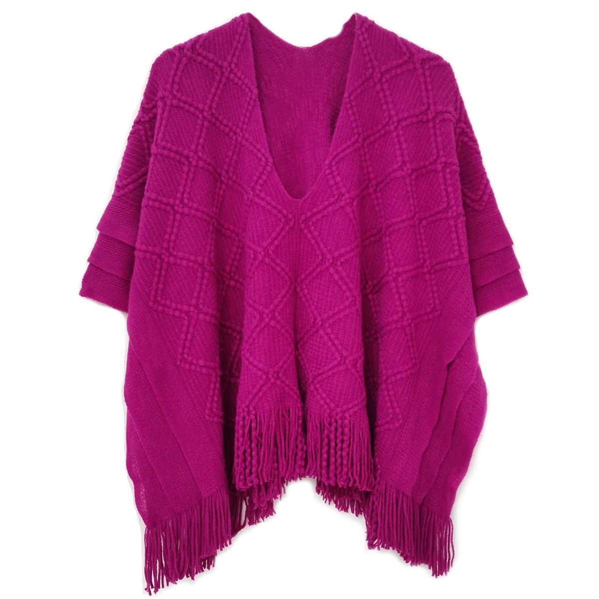 Berry Purple Crochet Poncho