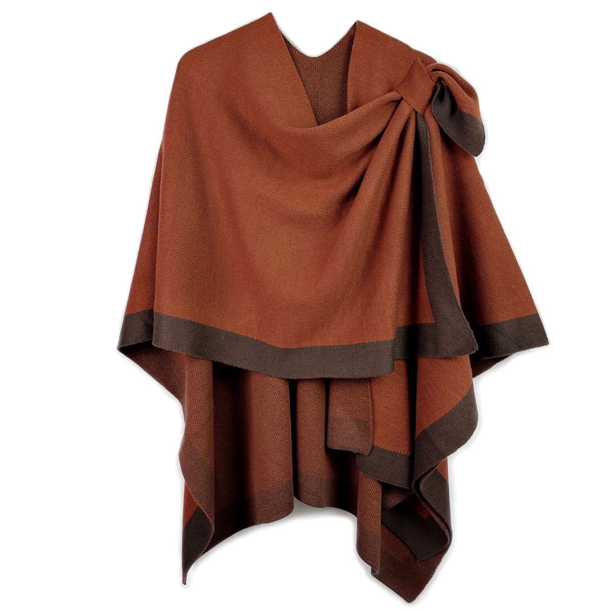 Ruana Shawl Poly Bronze Shoulder Wrap for Women