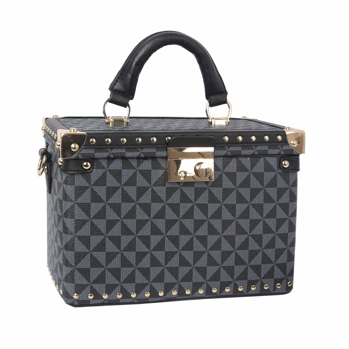 Black Square Trunk Handbag