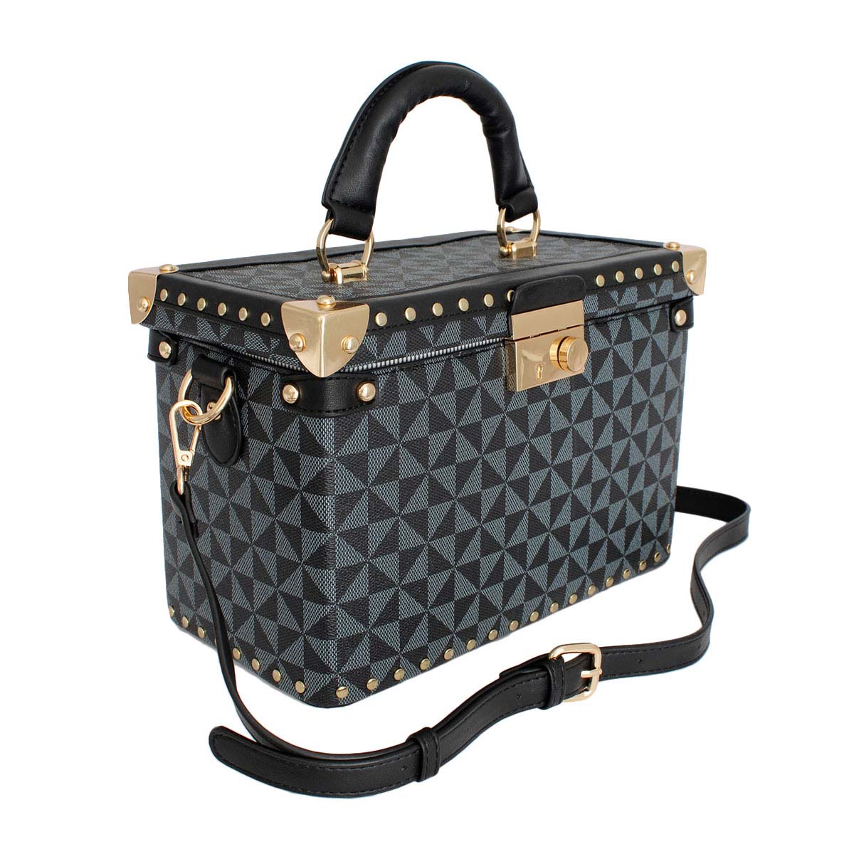 Black Square Trunk Handbag