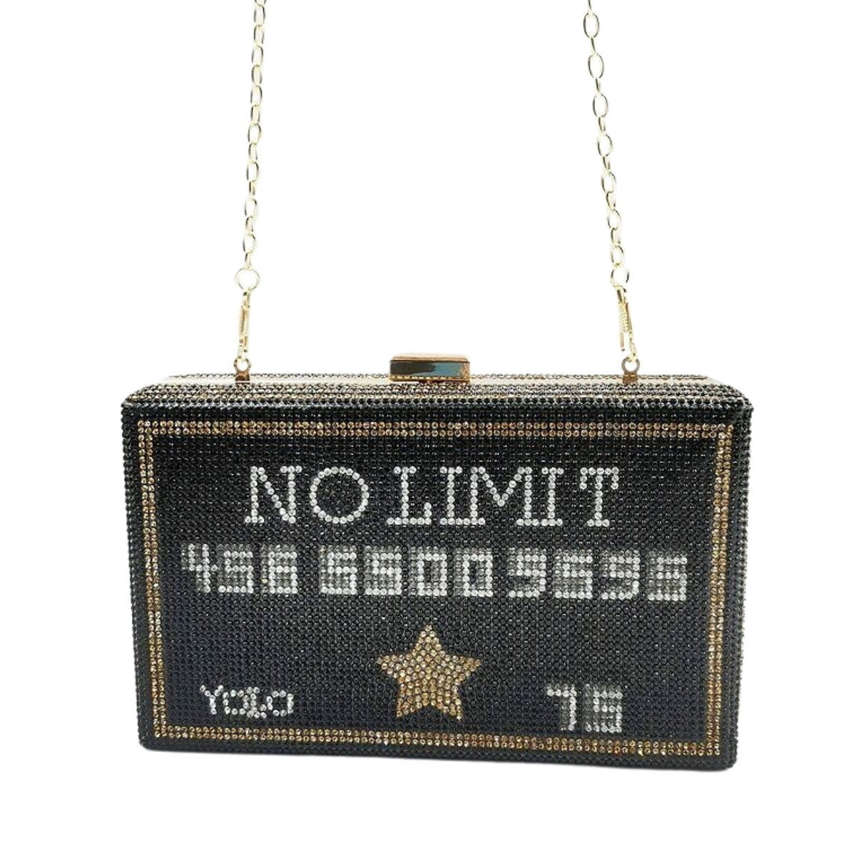 Black No Limit Card Hardcase Clutch