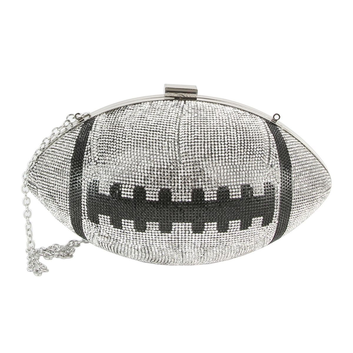 Silver Football Hardcase Clutch