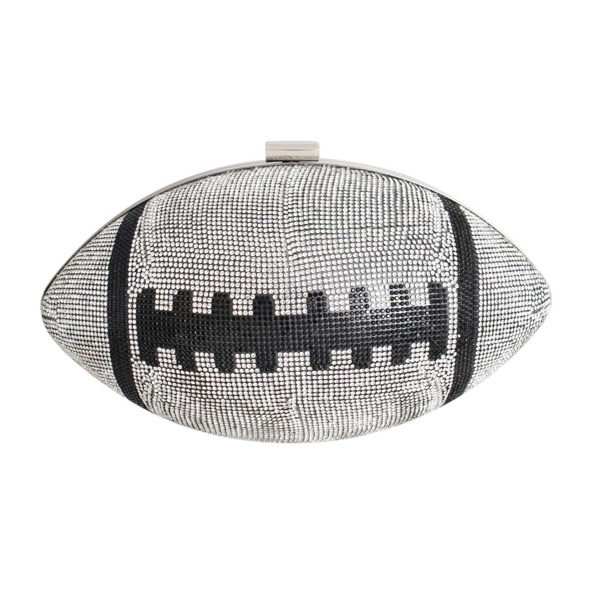 Silver Football Hardcase Clutch