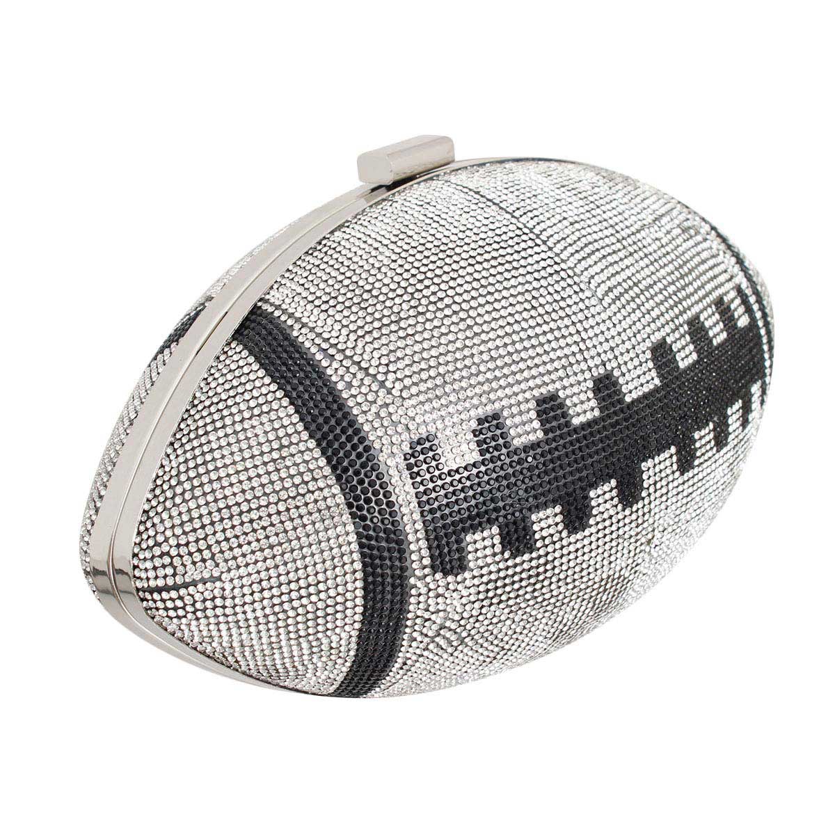 Silver Football Hardcase Clutch