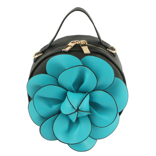 Teal Flower Canteen Bag