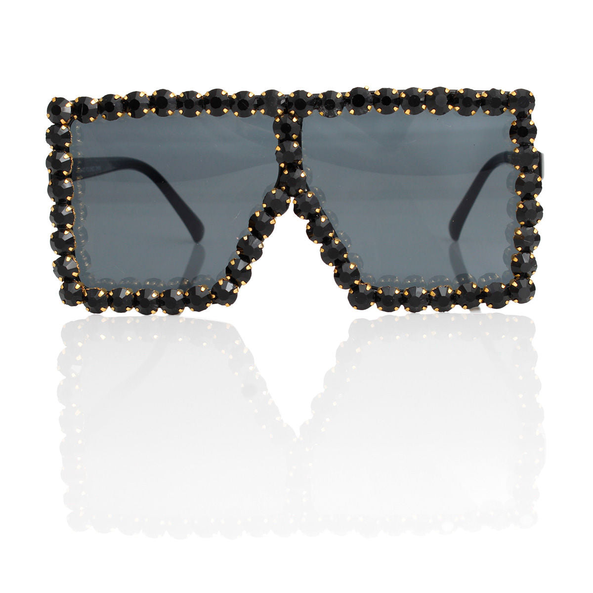 Sunglasses Diamond Black Square Glasses for Women