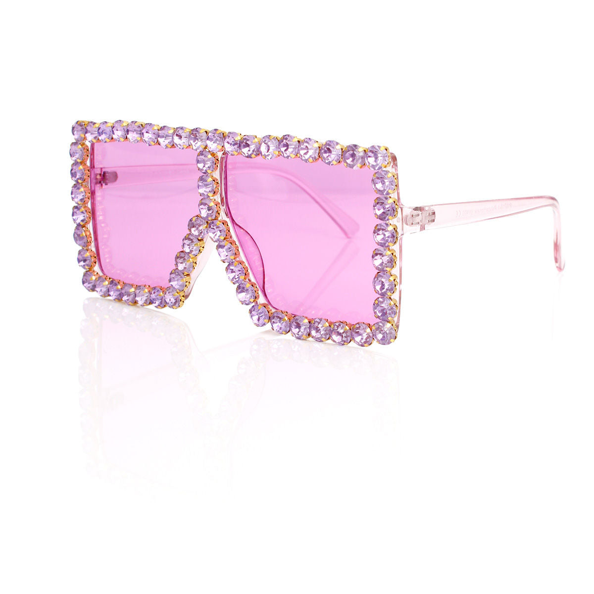 Sunglasses Diamond Purple Square Glasses for Women