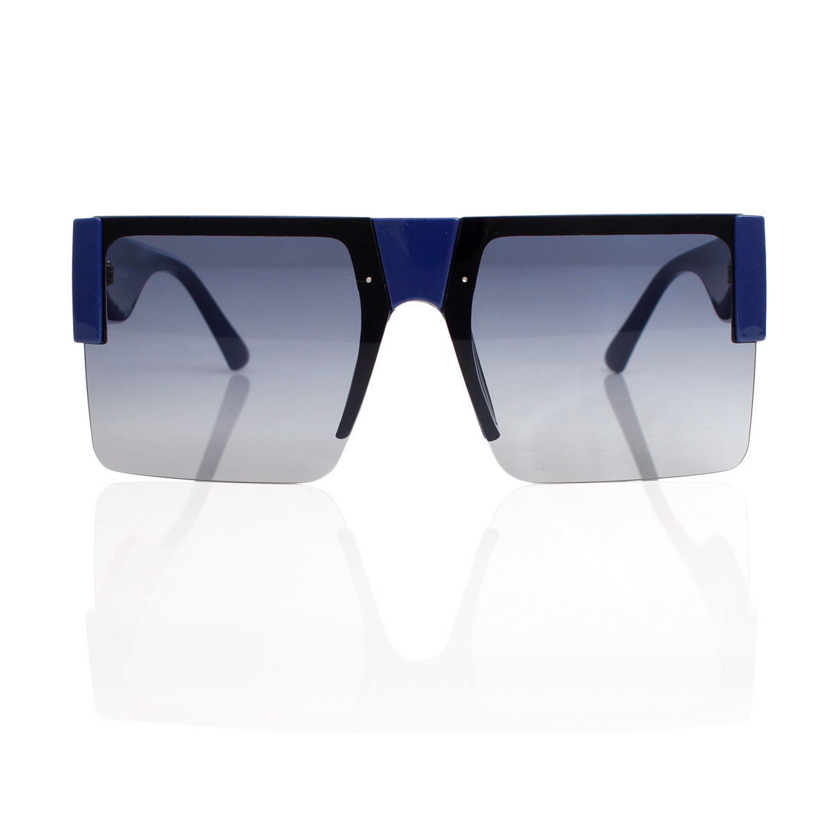 Sunglasses Square Blue Flat Top Eyewear for Women