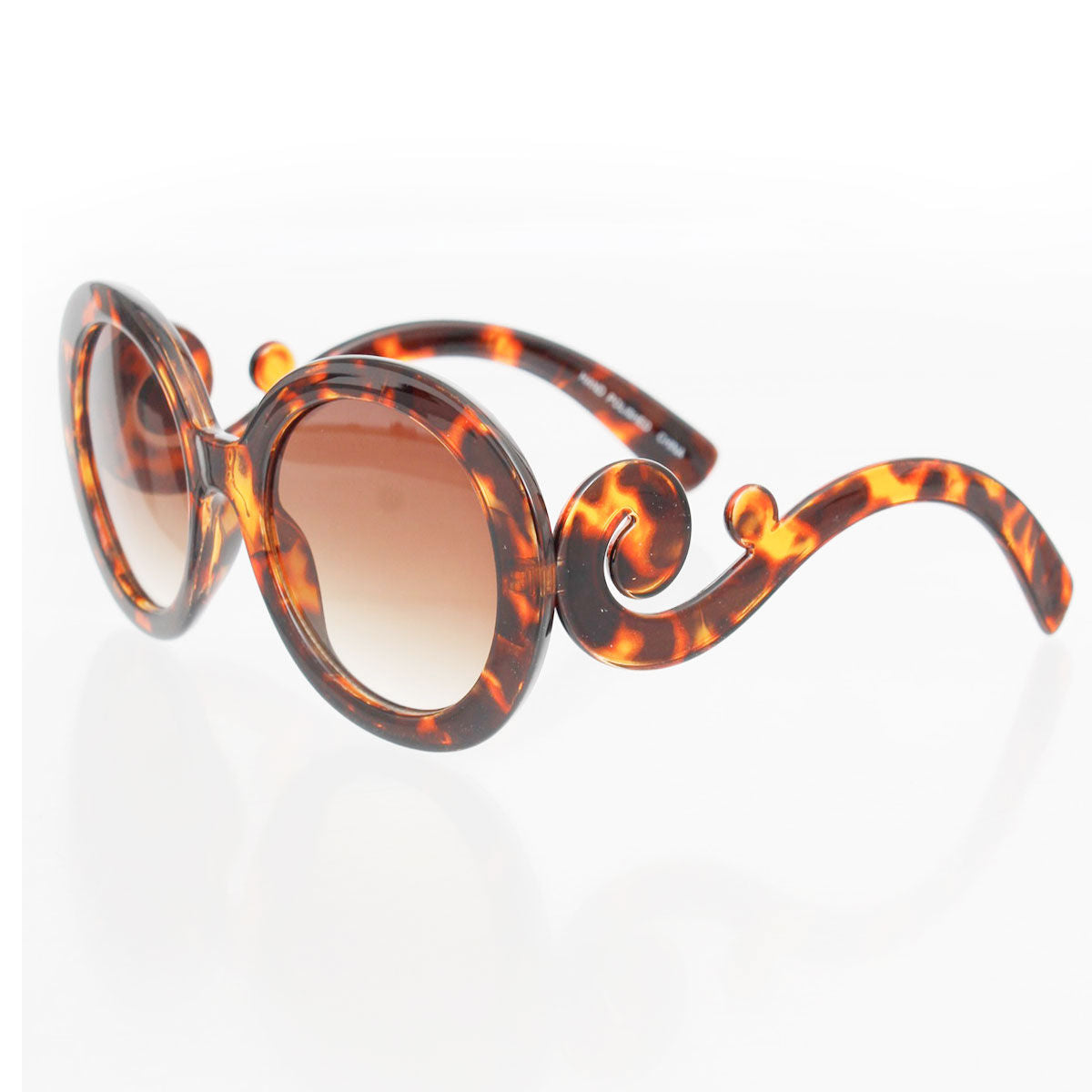 Sunglasses Round Tortoiseshell Swirl Eyewear Women