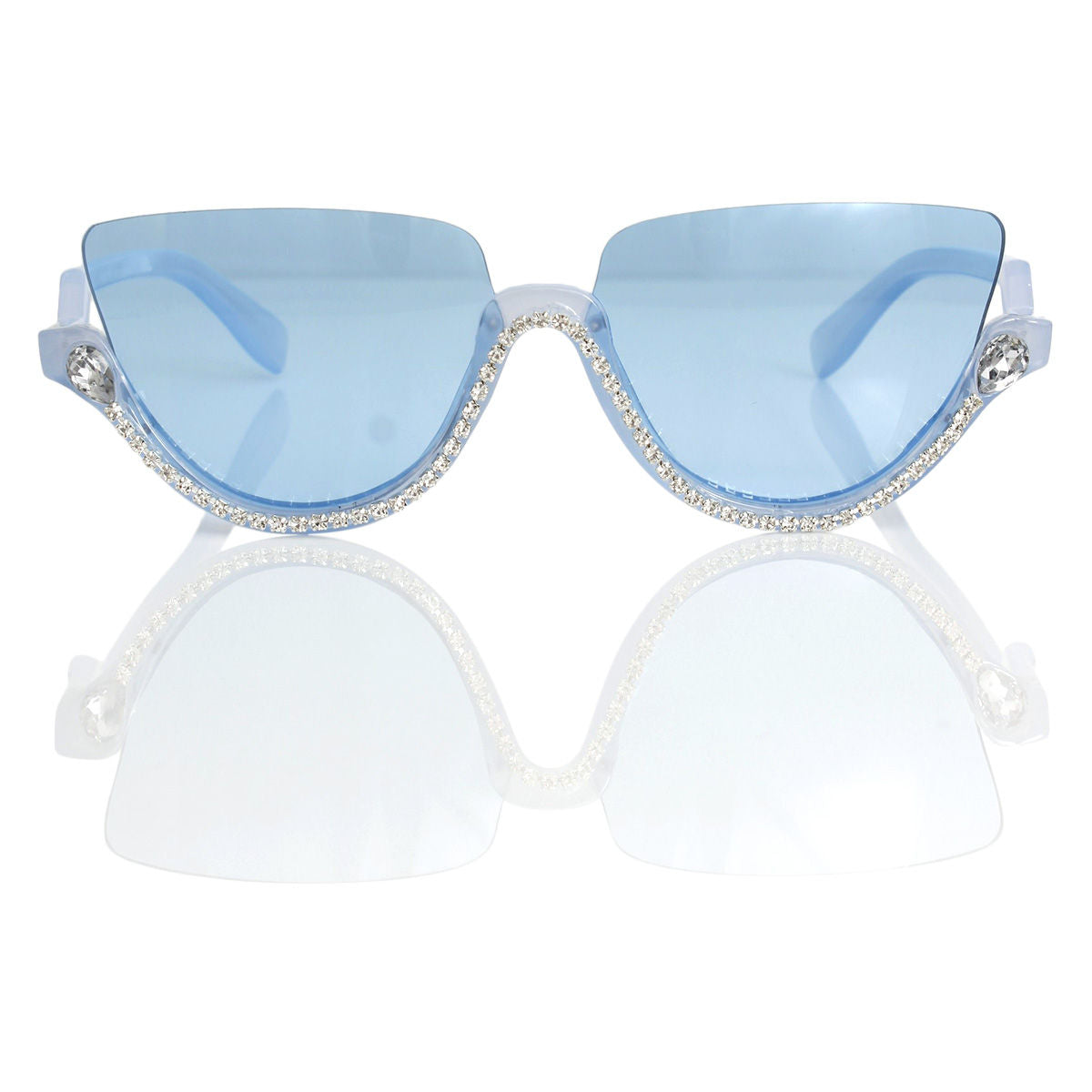 Sunglasses Half Frame Blue Eyewear for Women