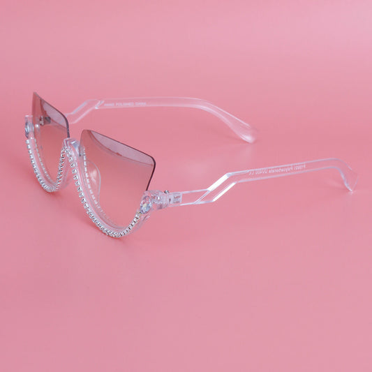 Sunglasses Half Frame Clear Eyewear for Women