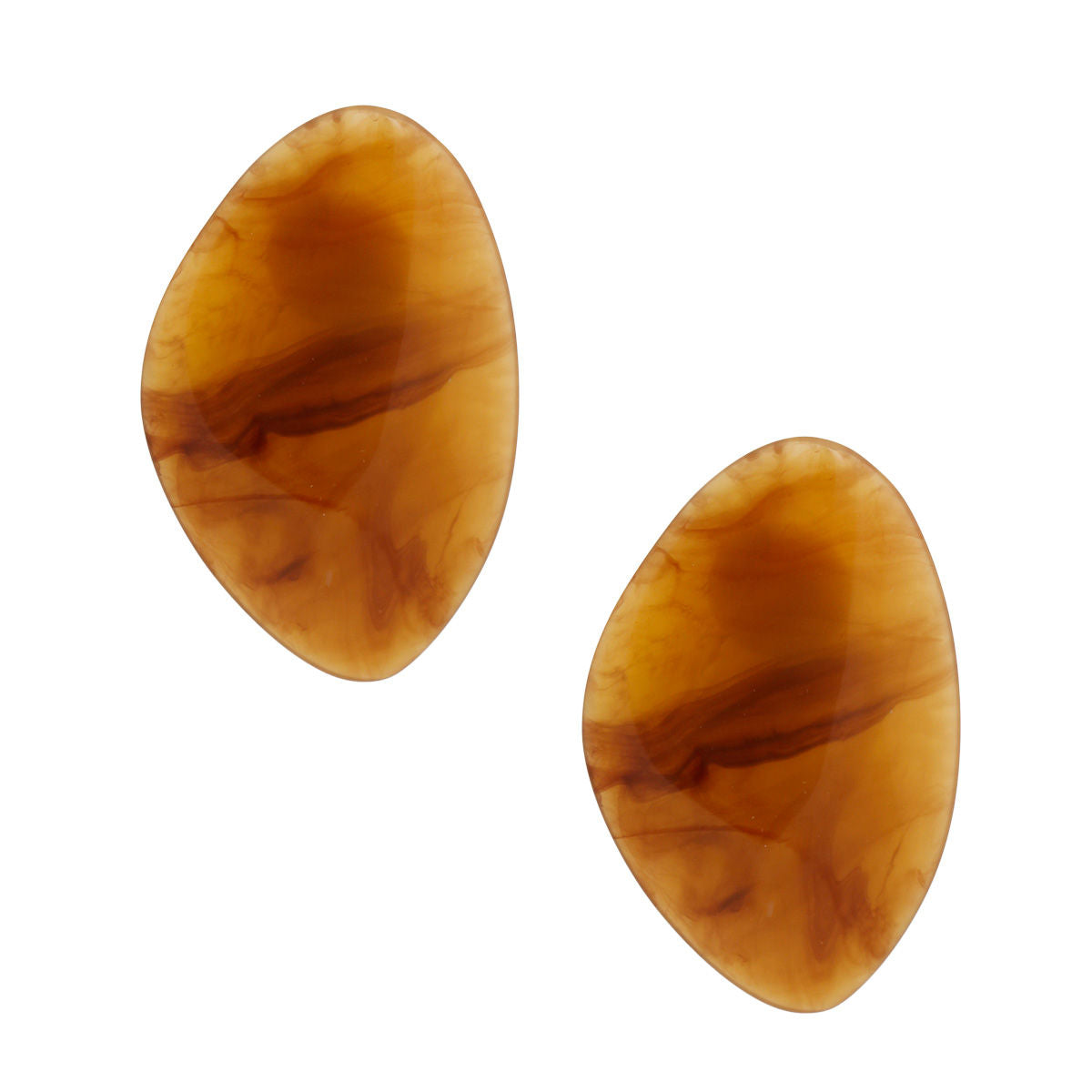 Stud Brown Marble Large Earrings for Women