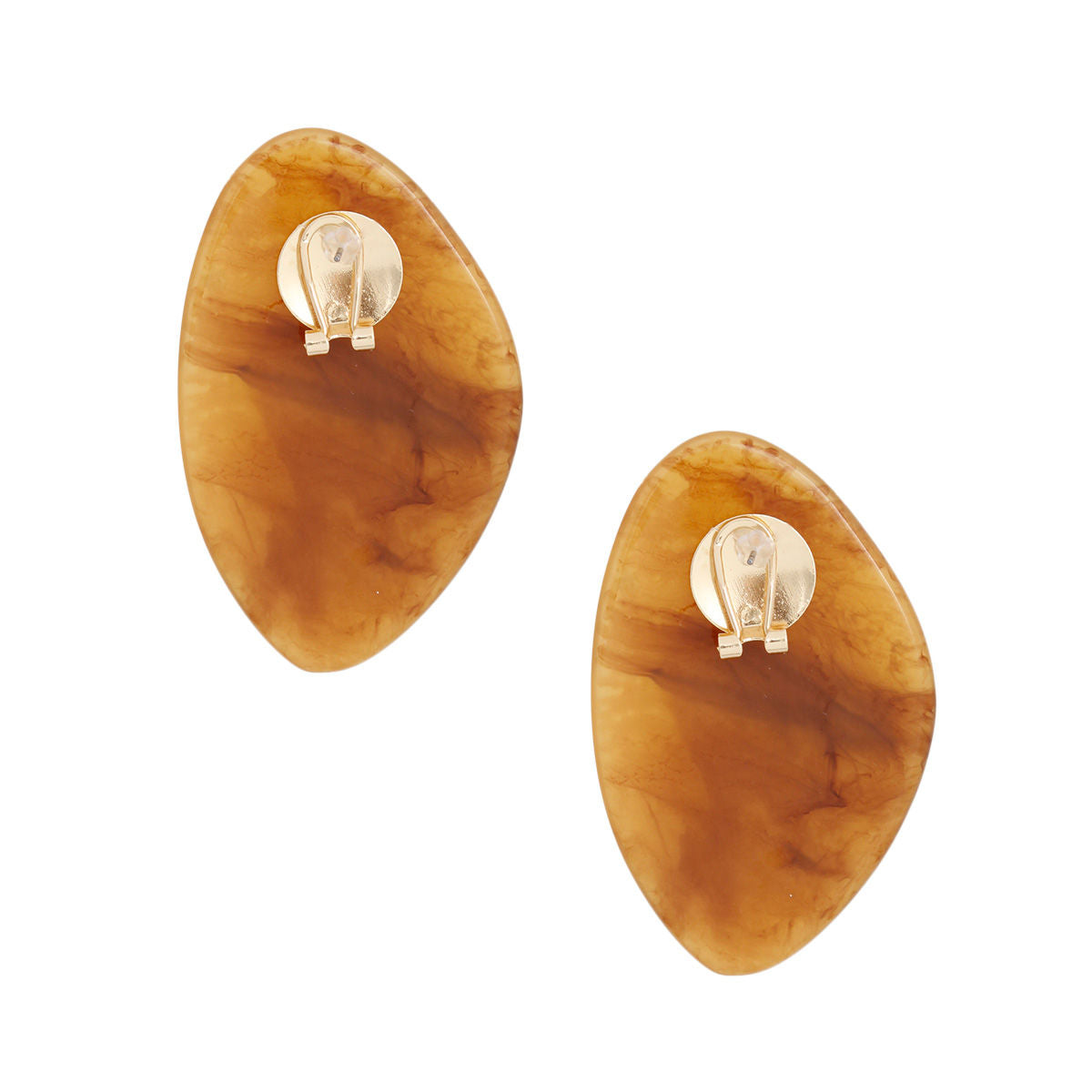 Stud Brown Marble Large Earrings for Women