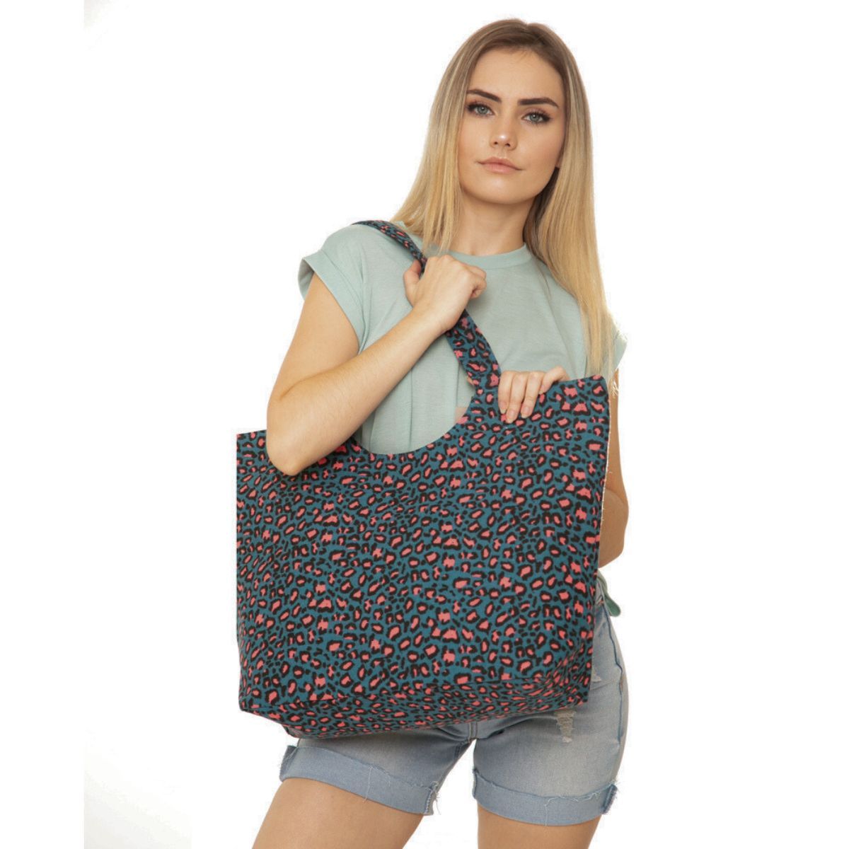 Blue Leopard Tote Bag