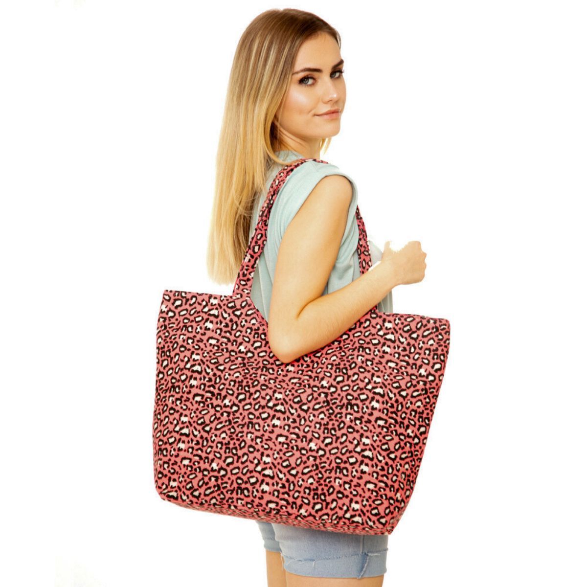 Pink Leopard Tote Bag