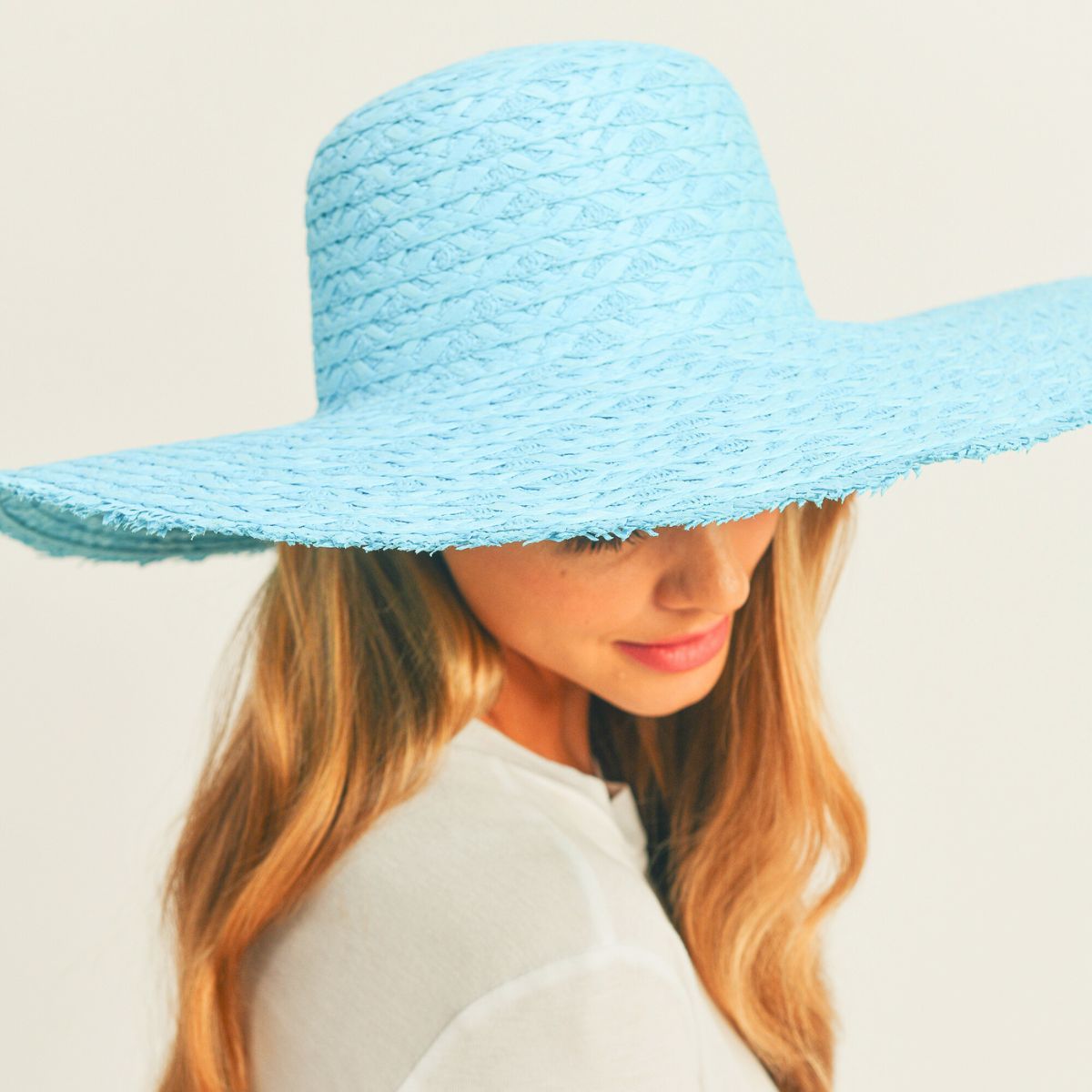 Solid Turquoise Floppy Sun Hat