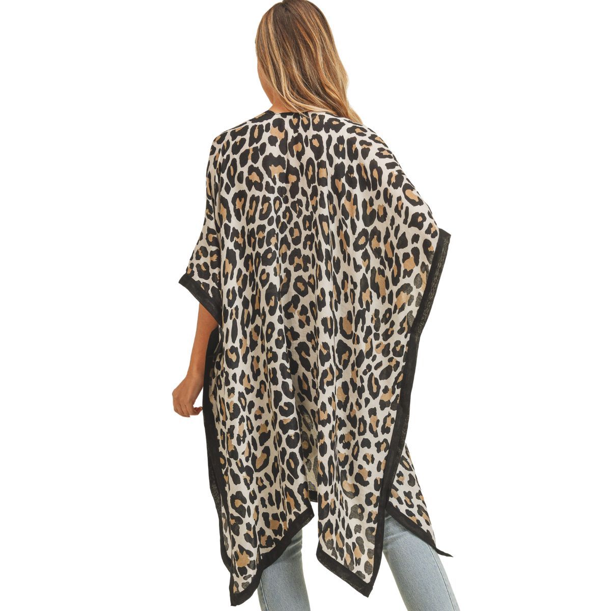 Beige Leopard Lightweight Kimono