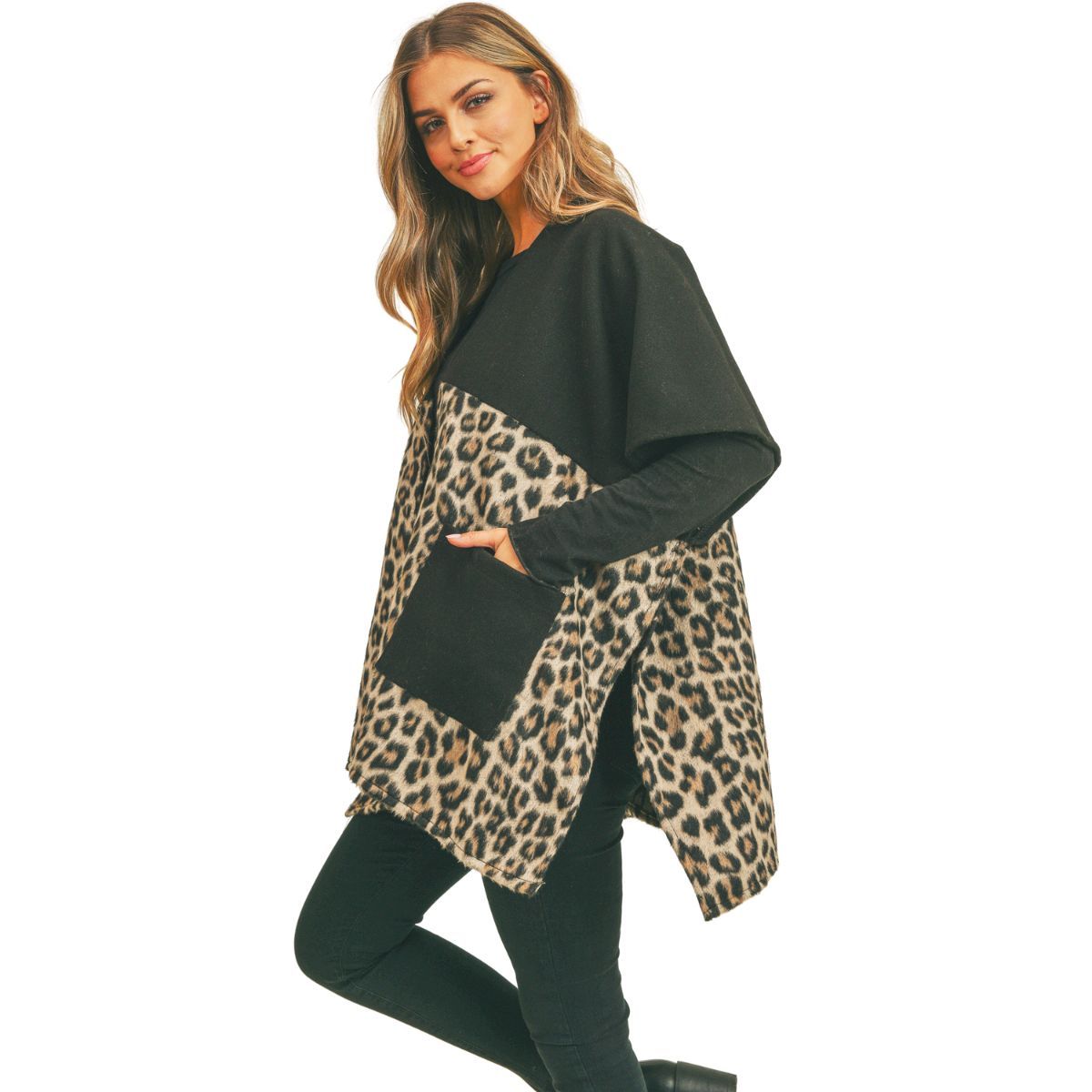 Taupe Leopard Pocket Kimono