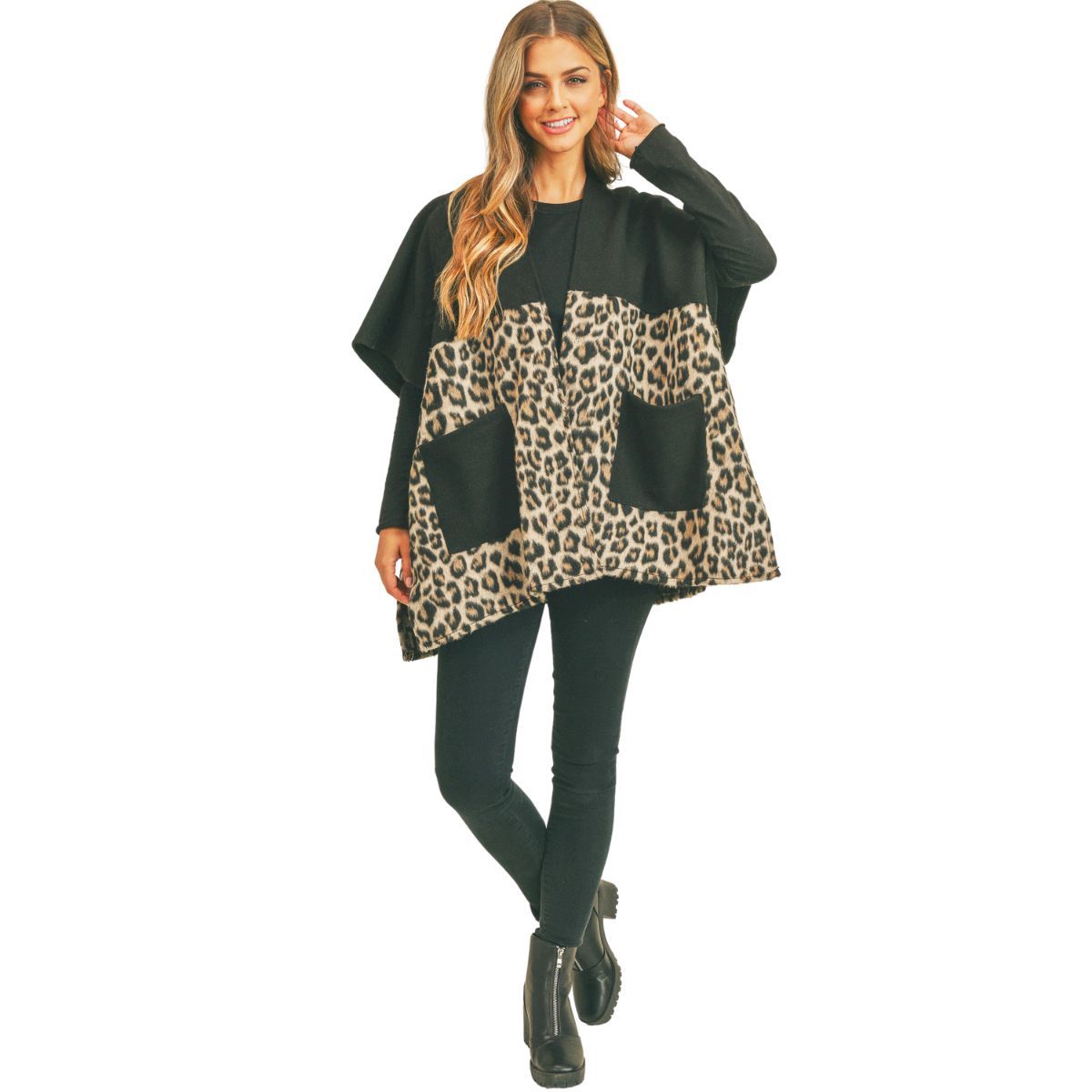 Taupe Leopard Pocket Kimono