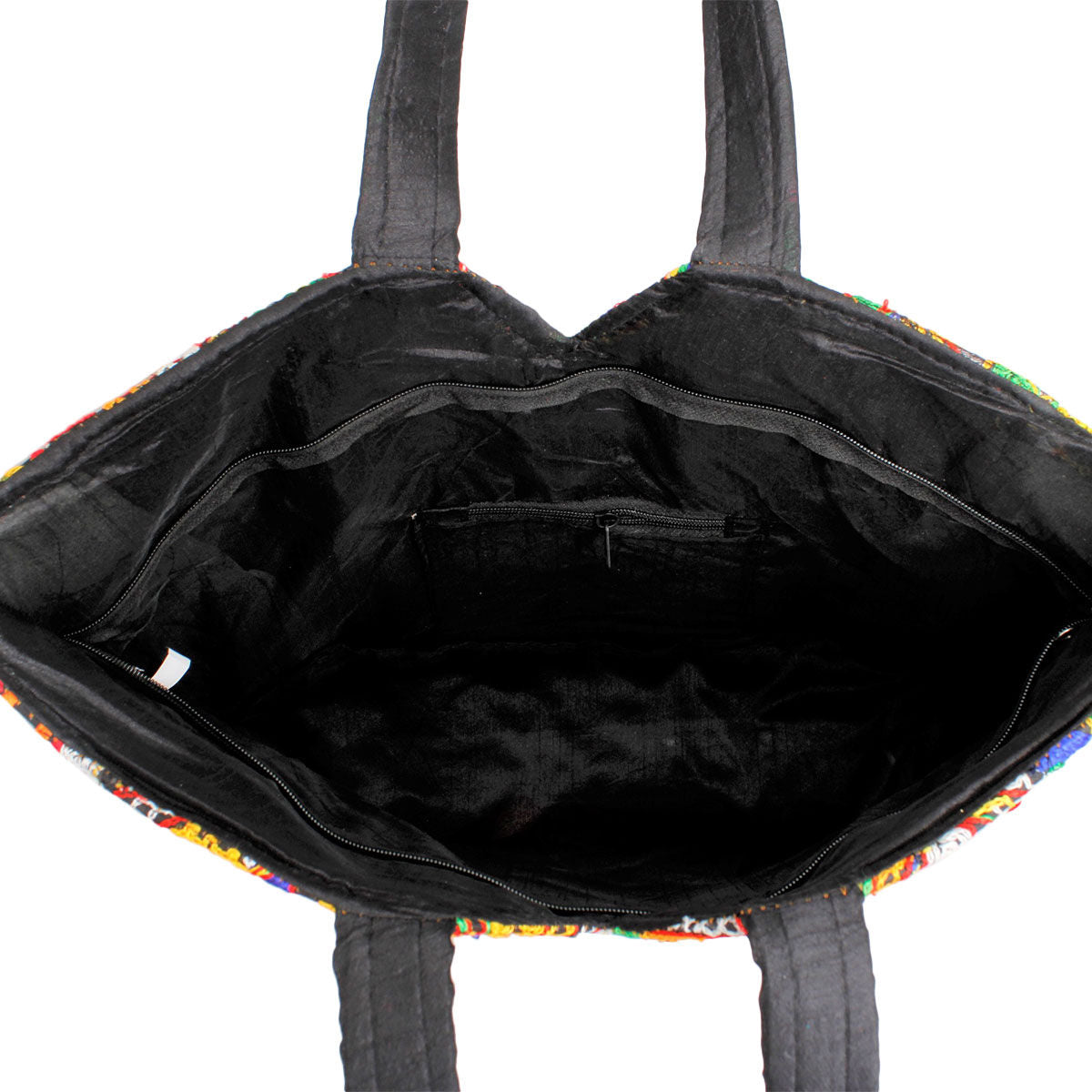 Black Tribal Embroidered Tote