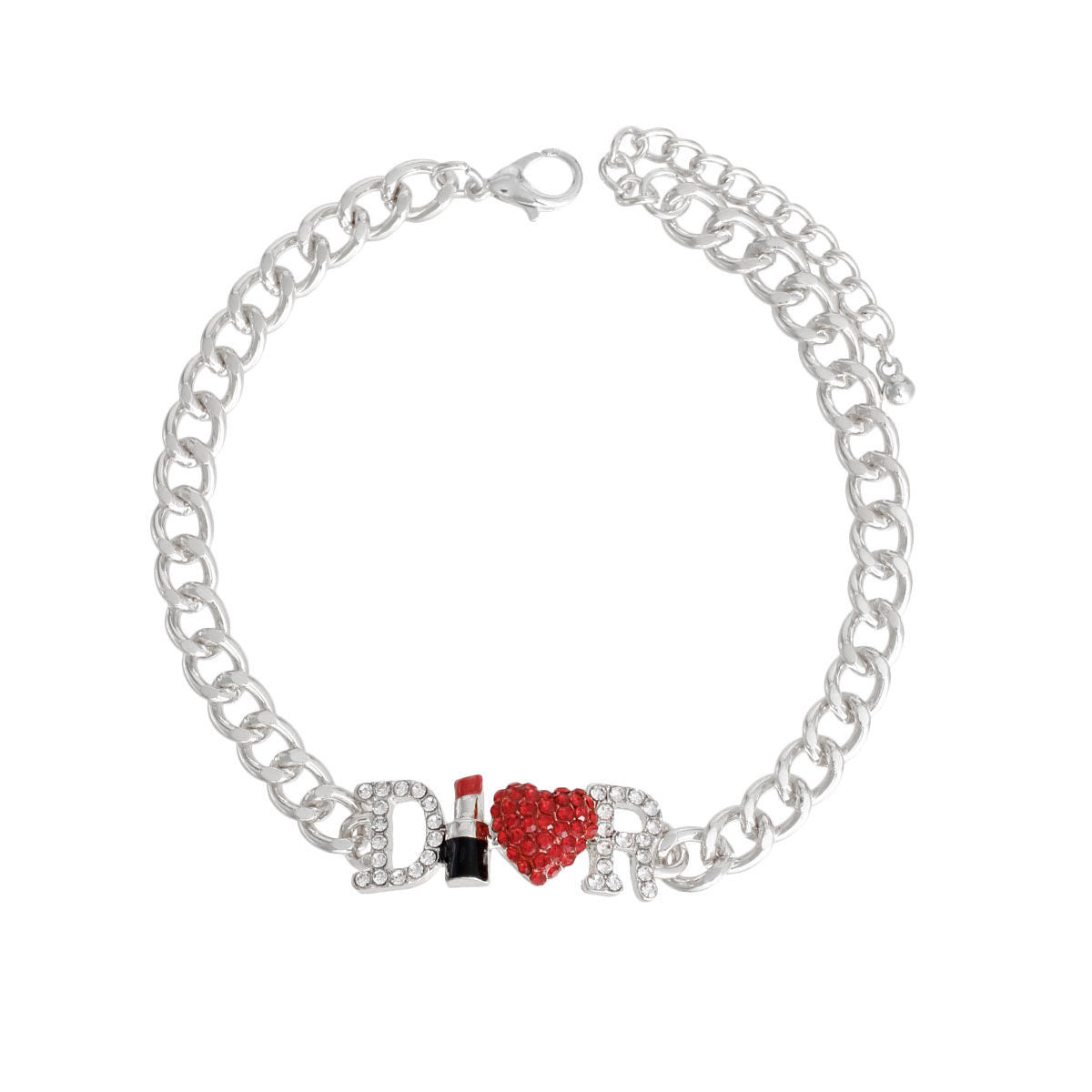 Silver Designer D Anklet