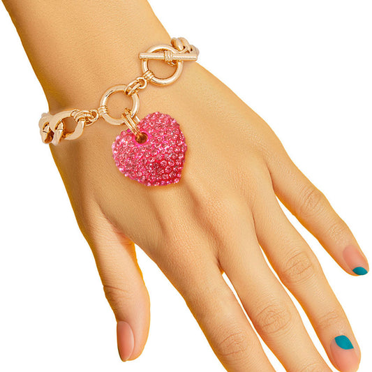 Pink Heart Toggle Bracelet