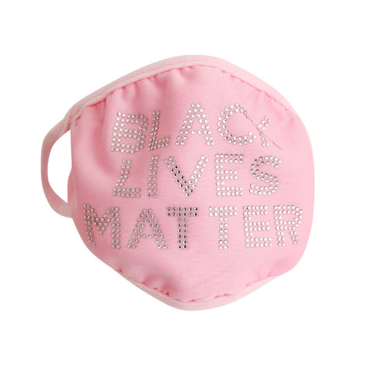 Pink Rhinestone BLACK LIVES MATTER Mask