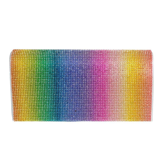 Silver Rainbow Flap Clutch