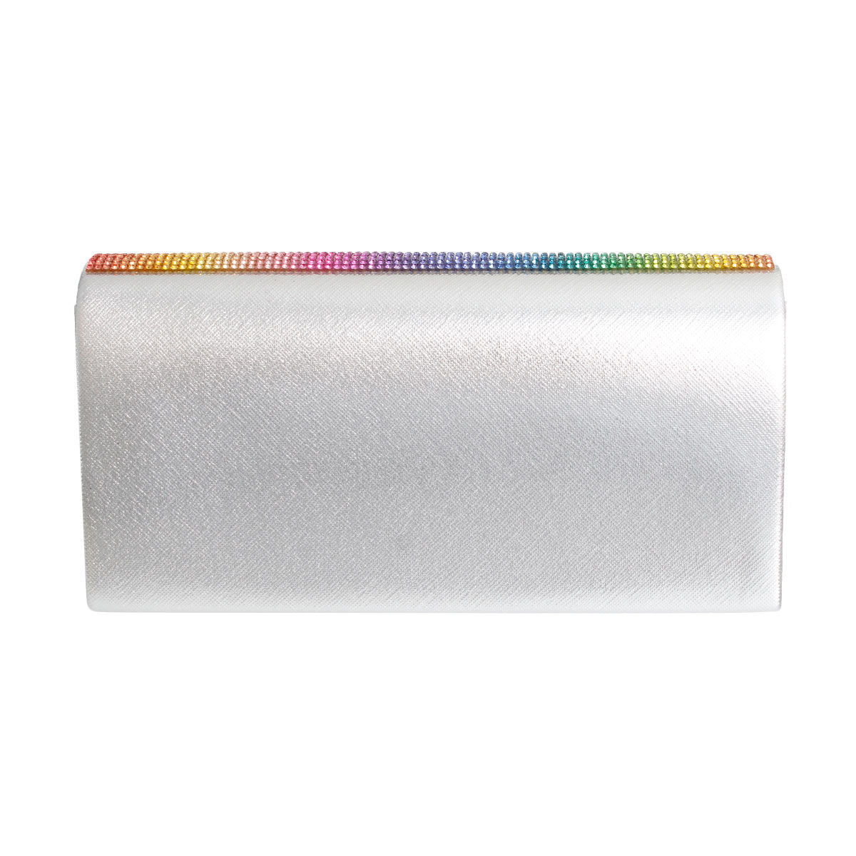 Silver Rainbow Flap Clutch