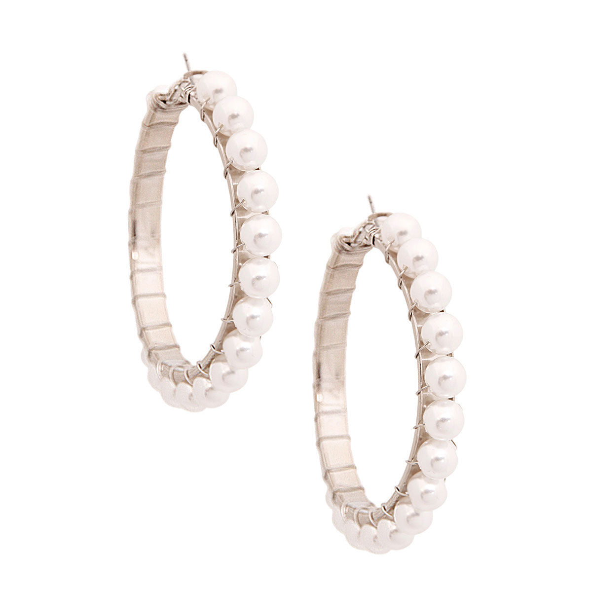 White Wire Wrapped Hoops