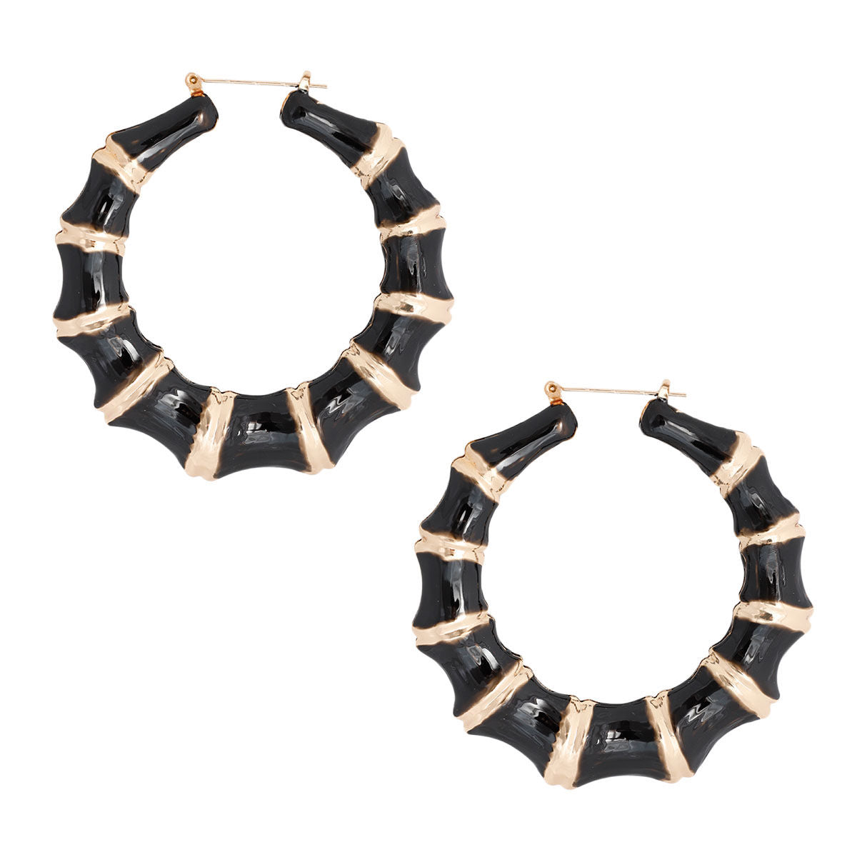 Black Color Bamboo Hoops