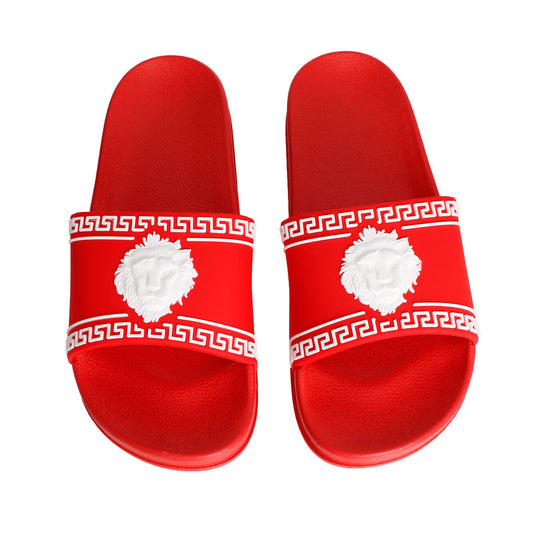 Size 7 Red Greek Key Slide