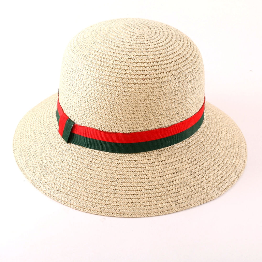 Beige Straw Bowler Hat