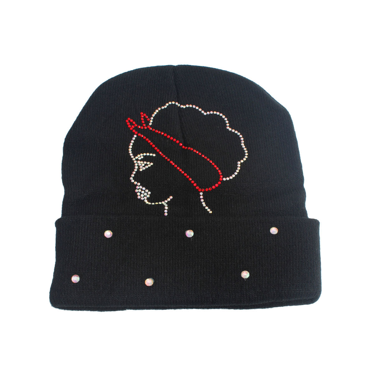 Black Bling Afro Beanie