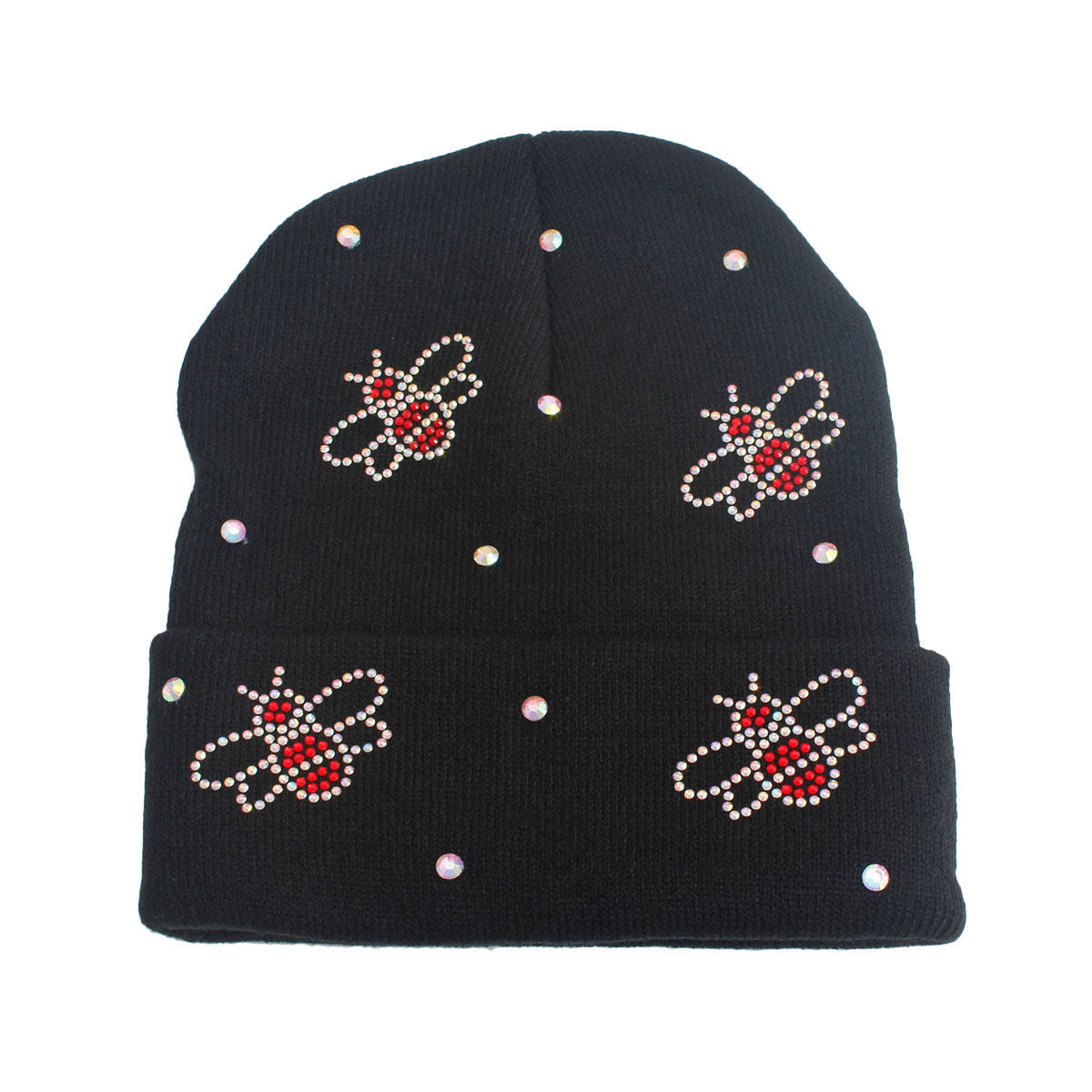 Black Bling Bee Beanie