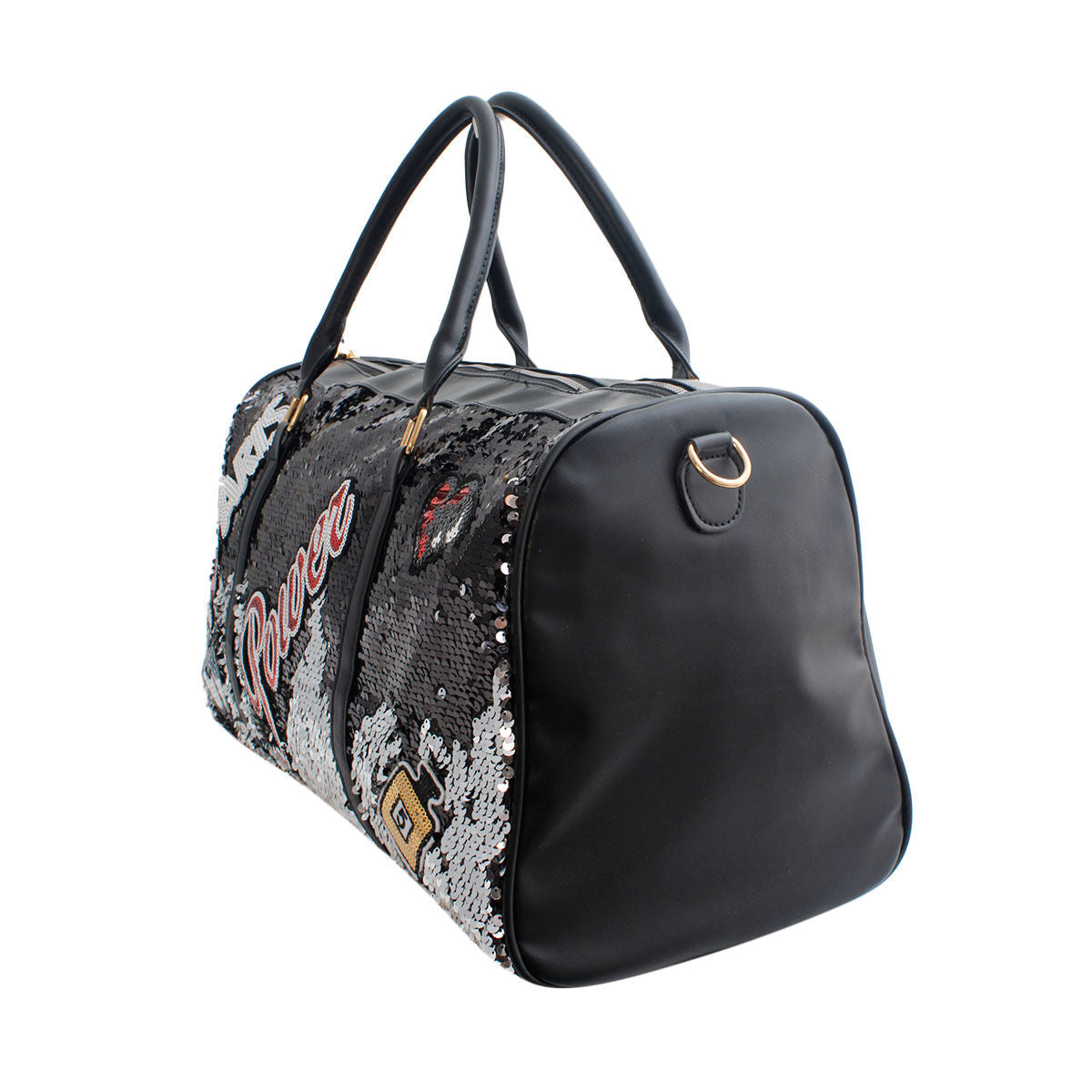 Black Sequin Power Duffel Bag