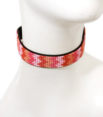 Pink Beads Acrylic Choker