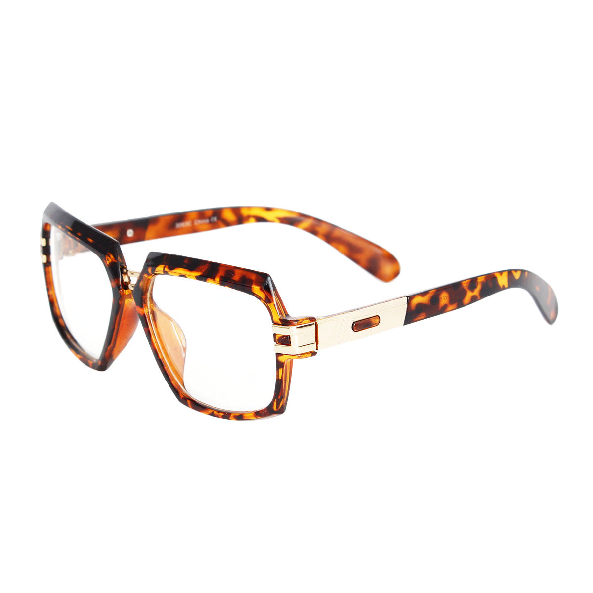 Retro Tortoise Gold Clear Glasses