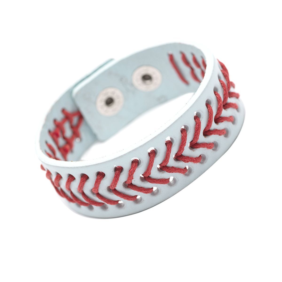 White Baseball Snap Bracelet